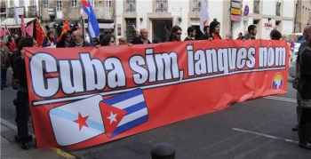 Faixa da Associaom Galega de Amizade com a Revoluom Bolivariana