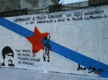 Mural de BRIGA em Ferrol, cidade onde a pol�cia espanhola matou ao revolucion�rio galego