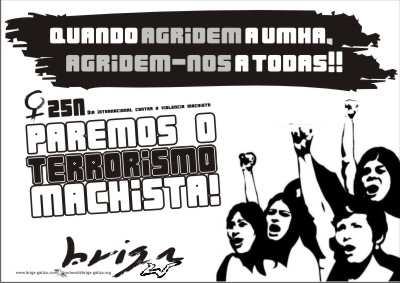 Cartaz polo Dia Internacional contra o Terrorimo Machista 2010