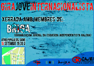 Cartaz do acto organizado em Valncia por CAJEI